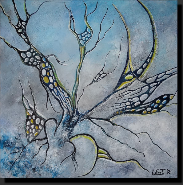 toile acrylique mixte abstrait contemporain