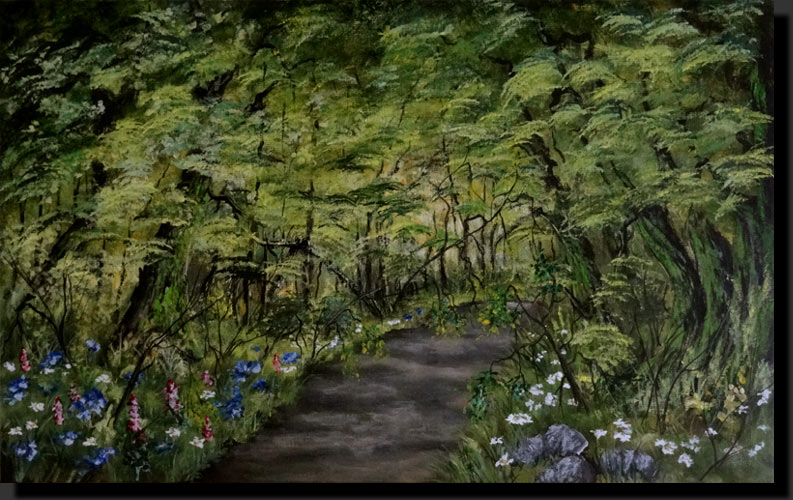 toile acrylique sous-bois forêt adda33 lefort dominique