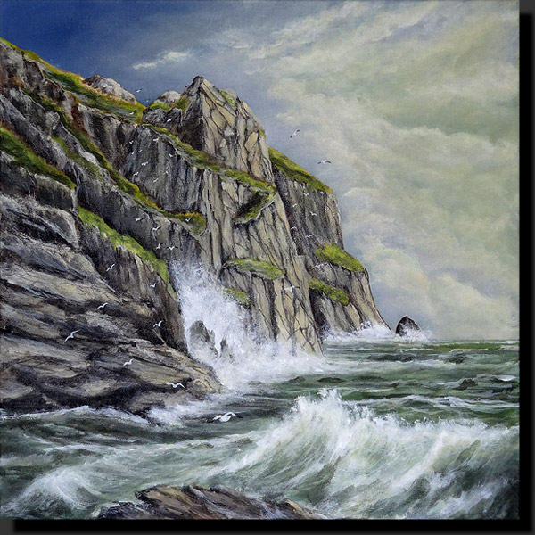 toile acylique peinture marine mer côte sauvage rochers adda33 lefort dominique vague