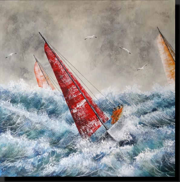 toile acrylique peinture voilier régate marine