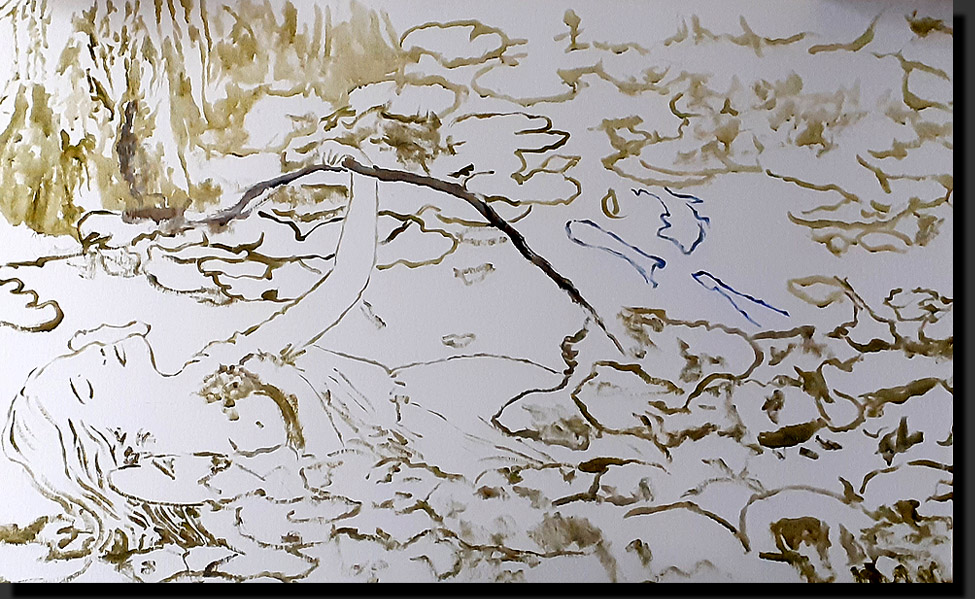 la mort d'Ophélie huile nénuphars rivière jeune fille peinture